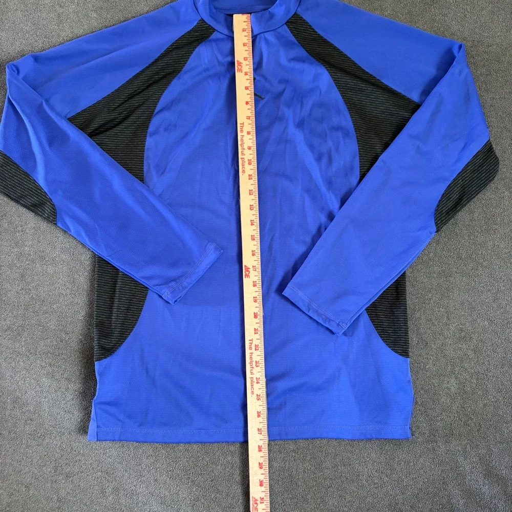 Jordan Performance Top Mens Medium Blue Long Sleeve Dri-FIT Mock Neck Jumpman